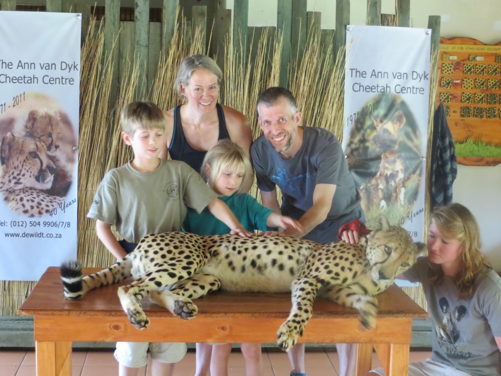Craxers posing with a cheetah