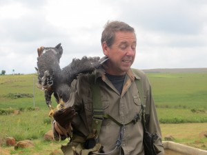 Mark holding a jackal buzzard