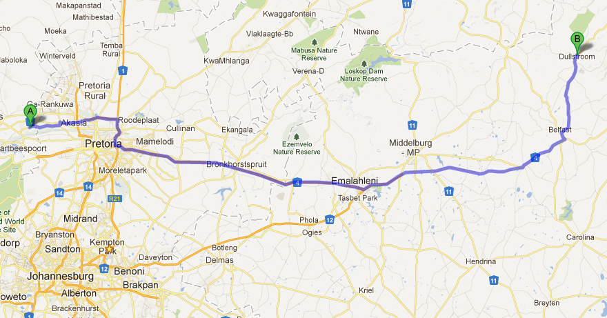 Long drive to Dullstroom Long drive to Dullstroom