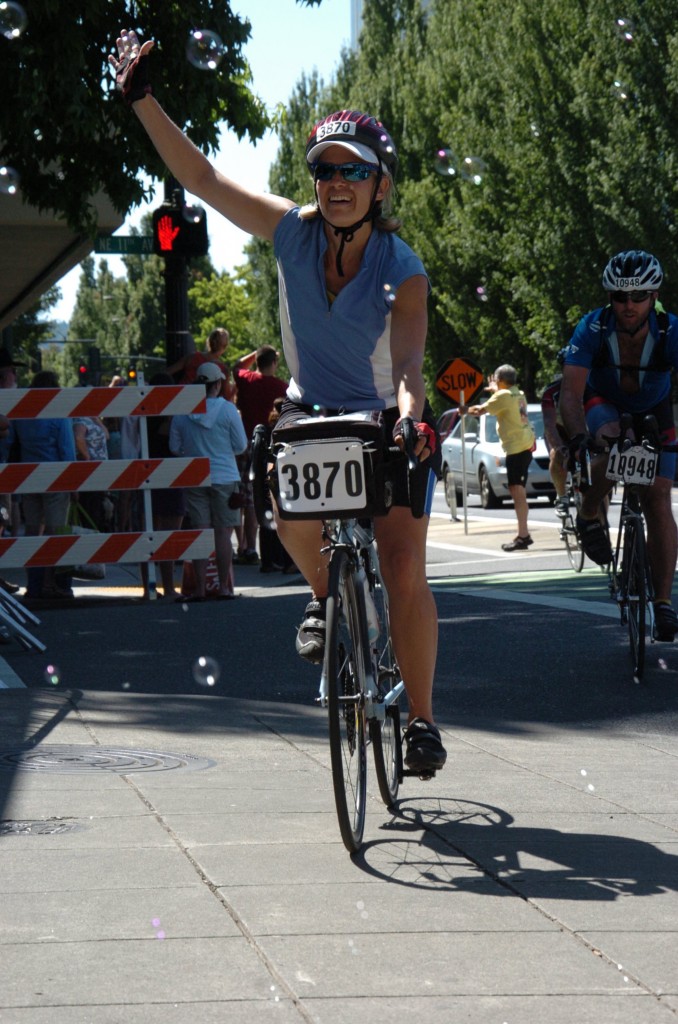 At the finish line in Portland At the finish line in Portland